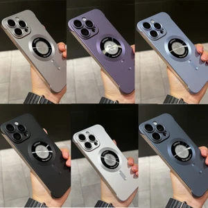 Thin Slim Frameless Case For iPhone 14 15 Pro Max 13 12 Magnetic PC Matte Cover - Picture 1 of 29