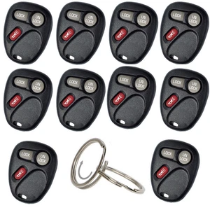 10PCS Remote Key Shell Case for Buick Chevrolet 3 Buttons With 10x Key Ring - Imagen 1 de 5