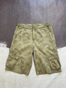 Nike vintage y2k multi logo beige utility cargo shorts size youth XL - Picture 1 of 11