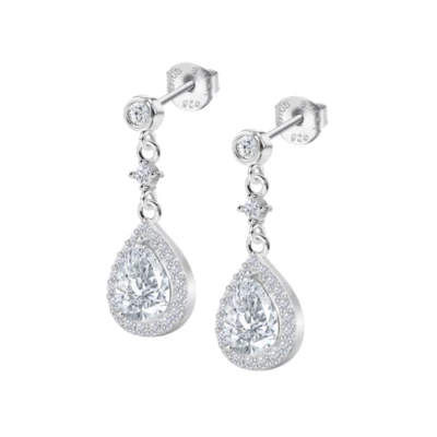 Orecchini Donna Lotus Silver LP1592-4/1 In Argento Con Zircone A Goccia - Immagine 1 di 2