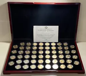 US Mint Statehood & Territory Quarter Dollars 25c ~ 24K Gold Layered ~ 56 COINS - Picture 1 of 17