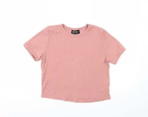 TOPSHOP Womens Pink 100% Cotton Basic T-Shirt Size 10 Crew Neck - Picture 1 of 12