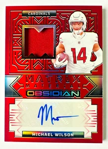 2024 Panini Obsidian Michael Wilson AUTO Jersey Card RED FLOOD #/75 Cardinals! - Bild 1 von 3