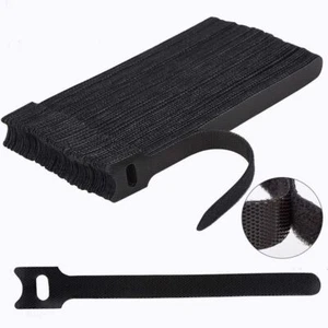 100PCS Cable Wire Hook Loop Wire Ties Reusable Fastener Organizer Bulk Packs - Picture 1 of 27
