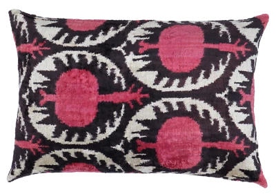 Handmade Rectangle Red Velvet Feather Insert Throw Pillow 16 x 24 in (40 x 60cm) - Image 1 of 4