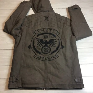 Remetee by Affliction Jacket Men's 2X Brown Embroidered Bird Style 04OW400 - Picture 1 of 9