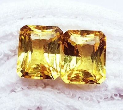 Piedras preciosas sueltas de zafiro amarillo de 8 a 10 quilates certificadas 2 piezas Con regalo gratis PY02 Foto 1 de 4