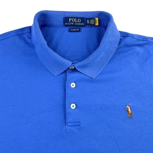 Polo Ralph Lauren Classic Fit Shirt Men XL Bright Blue Short Sleeve Flesh Pony - Picture 1 of 9