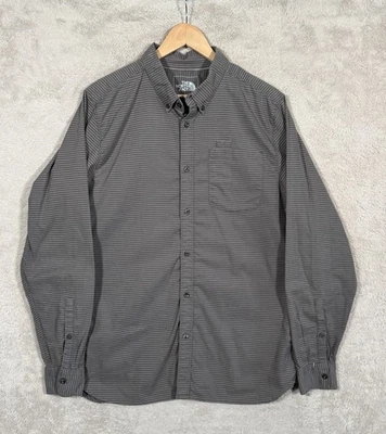 The North Face Button-Down Shirt Men Long Sleeve  Size L Striped Gray pocket - Image 1 of 4