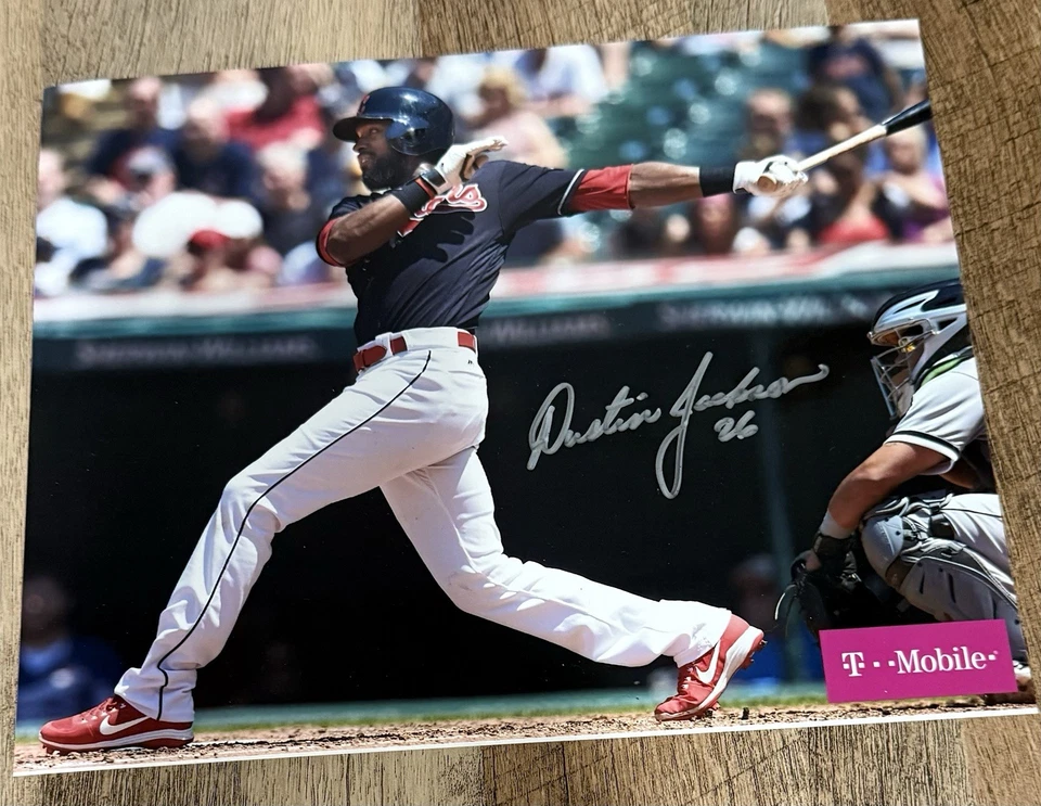 奥斯汀·杰克逊 克利夫兰印第安人底特律老虎队亲笔签名 8x10 — 第 1/1 张图片