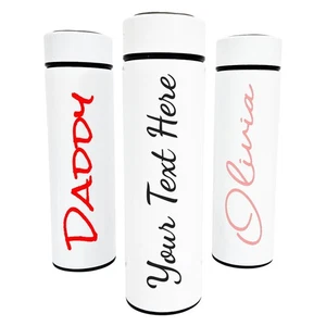 Custom Name Logo Stainless Steel Flask 500ml Tea Coffee Thermos Water Bottle - Picture 1 of 10