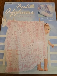 Leisure Arts Fresh Afghans for Baby Patterns 7 Crochet Designs Annis Clapp LA1 - Picture 1 of 6