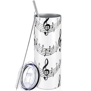 2025 Graduation Gift Musical Note Tumbler 20oz Mug with Lid Straw and Brush S... - Bild 1 von 6
