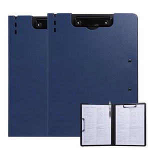 2 Pcs A4 Foldable Clipboard Folder with Pen Holder File Document Cover for Work - Picture 1 of 7