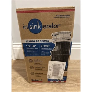 InSinkErator Badger 5 1/2HP smaltimento rifiuti serie standard nuovo con scatola - Foto 1 di 10