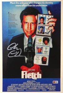 Chevy Chase handsigniertes 11x17 Fletch Filmplakat - Beckett Hologramm - Bild 1 von 3
