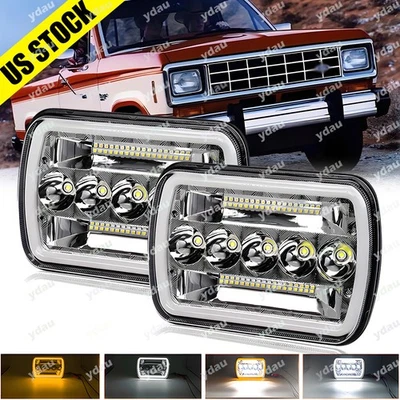 Par de faros LED 7X6" Hi-Lo sellado DRL lámpara de señal apta para Ford Ranger 1983-1988 Foto 1 de 4
