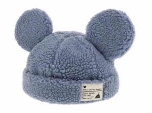 Japan Tokyo Disney Resort Ears Mickey limited Fluffy Winter Cap Hat Blue 58cm JP - Picture 1 of 4