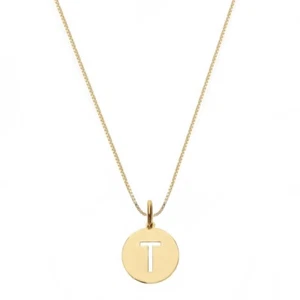 18K Yellow Gold Necklace With Letter T - Picture 1 of 2