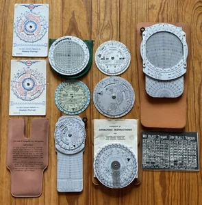 Set Of 9 Dead Reckoning Air Navigation Computers Air Force, Navy, Felsenthal Etc - Picture 1 of 13