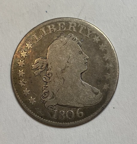 1806 Drapped Bust Quarter Mintage Only 206,124 Extremely RARE !! Cover