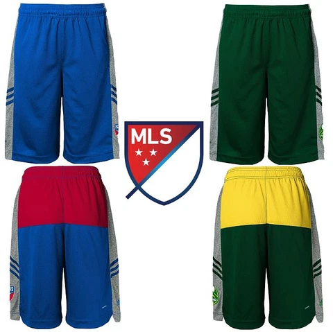 (Youth Boys) Adidas MLS Youth Kids Climalite Team Color Soccer Athletic Shorts Cover