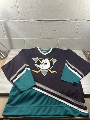 Camiseta deportiva de hockey sobre hielo vintage de los 90 Mighty Ducks PRO PLAYER NHL para hombre talla L Foto 1 de 4