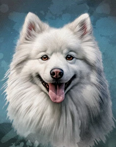 American Eskimo Print Dog Poster Wall Art Pet Home Decor 8x10, Pet Portrait - Picture 1 of 3