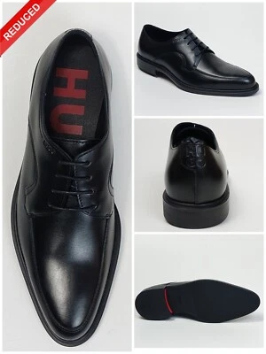 HUGO BOSS KERR DERBY BLACK LEATHER SHOES DRESS/FORMAL/BUSINESS UK 7 RRP £175 - Image 1 of 4
