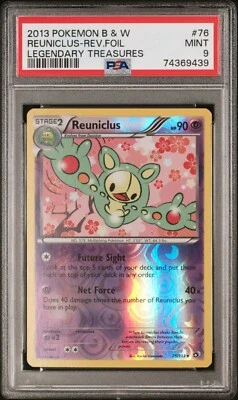 PSA MINT 9 Pokemon Reuniclus B&W 2013 Legendary Treasures - Reverse Holo  76/113 - Image 1 of 2