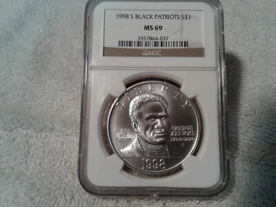 1998 S BLACK PATRIOTS NGC MS69  $1 SILVER COMM. - Image 1 of 4