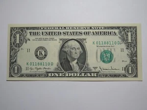 $1 1977 Radar Serial Number Federal Reserve Currency Bank Note Bill UNC 01188110 - Picture 1 of 2