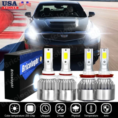 Para Cadillac SRX 2010-2016 - 4x Kit de faros LED haz alto y bajo bombilla 6000K Foto 1 de 4