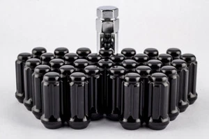 (32) GORILLA Black spline 8 Lug Nut Kit (14x1.5mm) 1990-2025 Chevy Gmc 2500 3500 - Picture 1 of 5