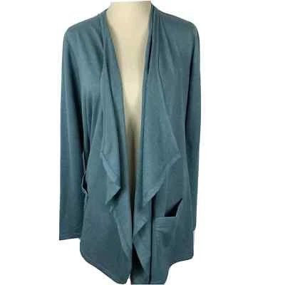 LOGO Lounge by Lori Goldstein French Terry Cardigan with Pockets Blue Size XS - Image 1 of 4