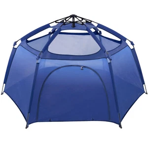 Baby Portable Playpen with Mesh Canopy and Mattress Outdoor Indoor Baby Playard - Picture 1 of 49