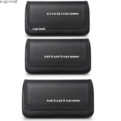 Cell Phone Nylon Pouch Horizontal Holster Belt Clip Rugged Case Cover -4 Sizes - Image 1 of 4