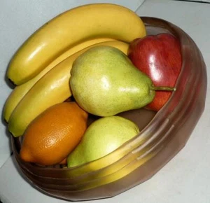 LOVELY HEAVY VINTAGE ART DECO PINK FROSTED GLASS FRUIT SALAD BOWL CENTRE PIECE - Picture 1 of 1