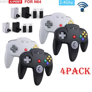 2.4G Wireless N64 Controller For N64/ Nintendo Switch/ PC/ Mac Windows 4PACk - Picture 1 of 16