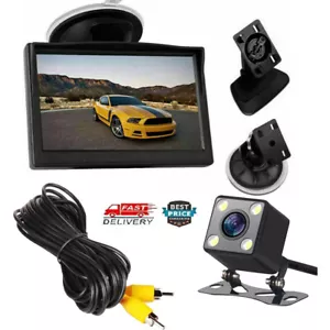 5" Car LCD Monitor Night Vision Reverse Parking Backup Camera Car Rear View Kit - Picture 1 of 16