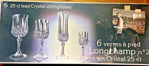 Vintage Cristal d'Arques 25 cl lead Crystal Stemglasses Set/6 - Picture 1 of 7