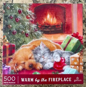Galison jigsaw puzzle; complete; Warm by the Fireplace; 500 pieces #14 - Picture 1 of 1