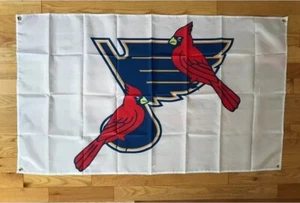 ST. LOUIS BLUES/CARDENALES-Bandera/Bandera Exterior de Lujo-3'x5'-EXCLUSIVA- Envío RÁPIDO - Imagen 1 de 1