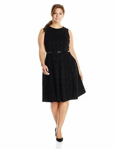 NEW CALVIN KLEIN Plus-Size Animal Print Belted Dress, Black - MSRP $149.00! - Picture 1 of 2