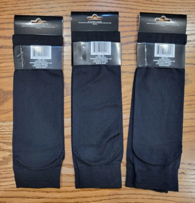 Greenbrier International Hosiery 3 双大号裤袜及膝黑色 — 第 1/4 张图片