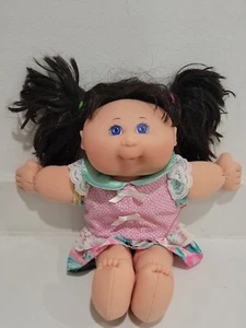 Vintage Cabbage Patch Puppe Mattel First Edition 1988 schwarze Haare blaue Augen - Bild 1 von 12