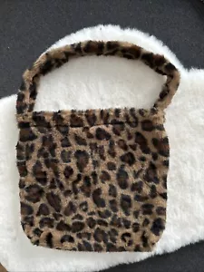 Weiche Große Leoparden Fell Schulter Tasche Mega Süss Katze Leopard Look Henkel - Bild 1 von 7