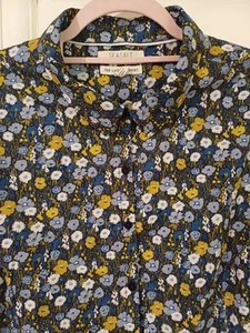 Camisa Seasalt Larissa Azul Floral Manga Larga Blusa 100% Algodón Orgánico Reino Unido 18 - Imagen 1 de 6