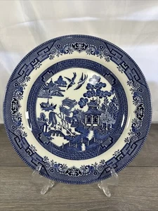 VTG Churchill Blue Willow Dinner Plate Staffordshire England 10.25" - Picture 1 of 4
