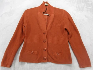 Apt. 9 Strickjacke Pullover Damen XL rost orange Schalkragen Knopfleiste Taschen - Bild 1 von 14